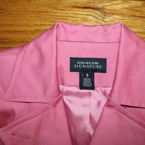 jones New York Signature Pink Polyester Double Breasted Women's Blazer Sz 6 - Picture 4 of 4